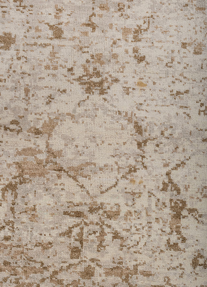 far east beige and brown silk hand knotted Rug - CloseUp far east beige and brown silk hand knotted Rug - CloseUp