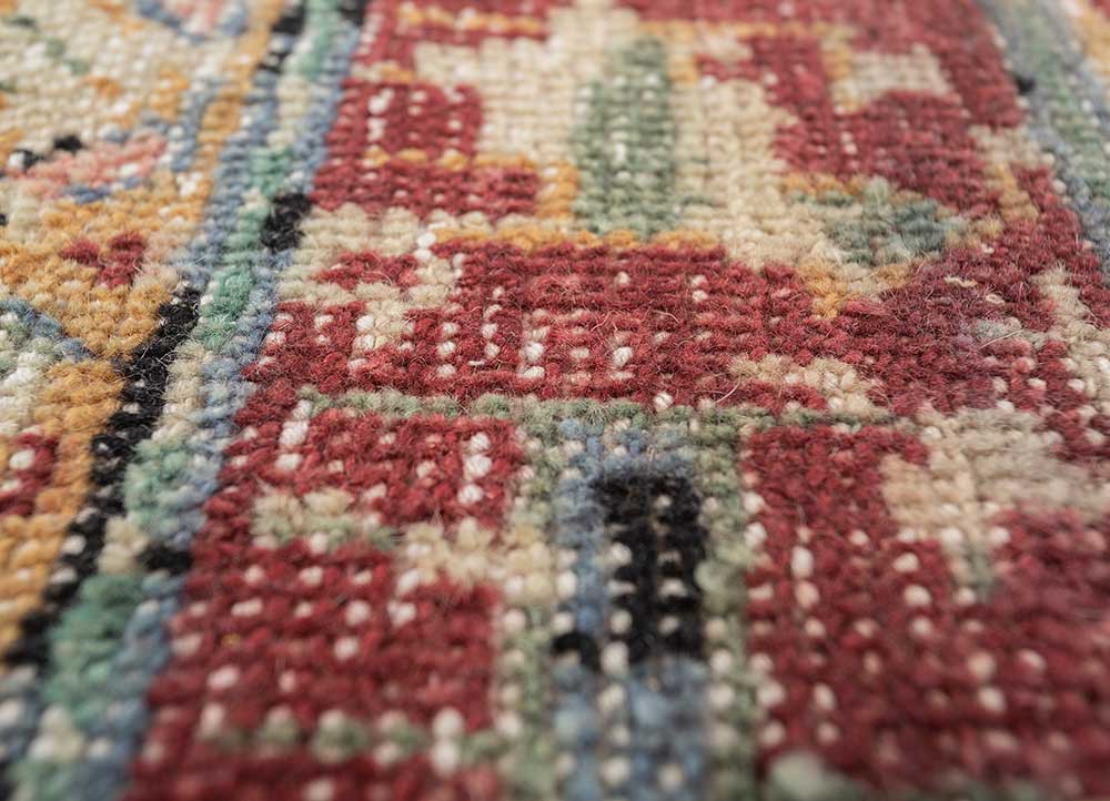table mats red and orange wool hand knotted Accessorie - CloseUp table mats red and orange wool hand knotted Accessorie - CloseUp
