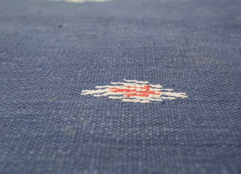 nayaab pink and purple cotton flat weaves Rug - CloseUp