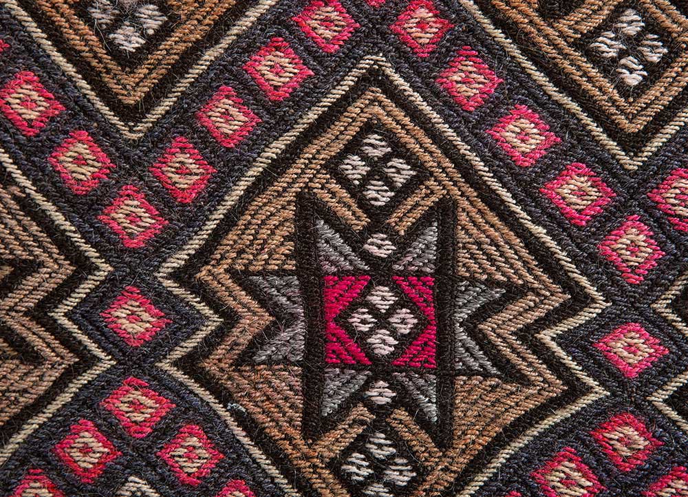 nuray beige and brown wool hand knotted Rug - CloseUp