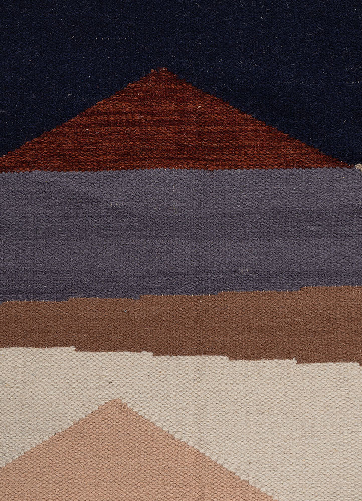 indusbar beige and brown wool flat weaves Rug - CloseUp indusbar beige and brown wool flat weaves Rug - CloseUp