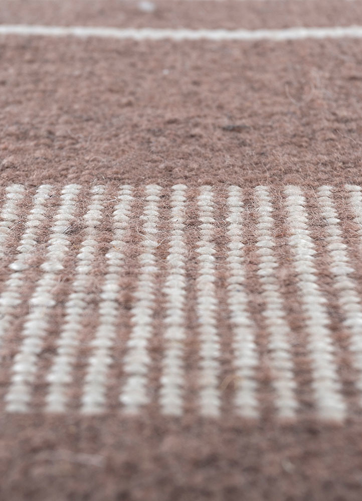 indusbar beige and brown wool flat weaves Rug - CloseUp indusbar beige and brown wool flat weaves Rug - CloseUp