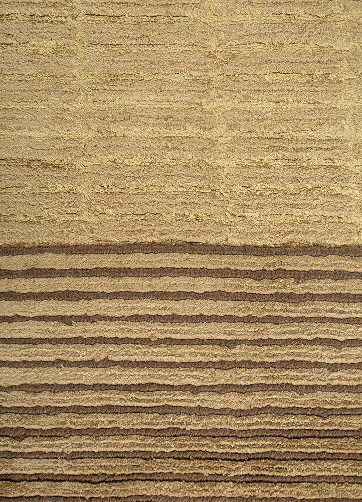 konstrukt gold wool and bamboo silk hand loom Rug - CloseUp