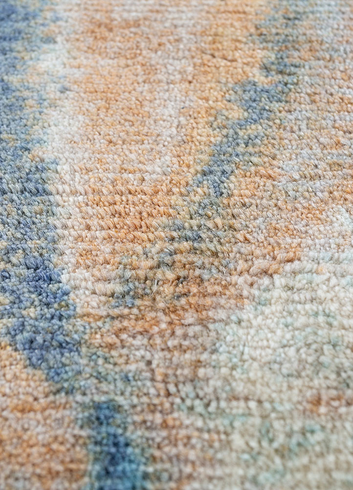 tesoro beige and brown wool hand loom Rug - CloseUp