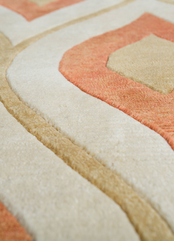 azalea ivory wool and viscose hand knotted Rug - CloseUp azalea ivory wool and viscose hand knotted Rug - CloseUp