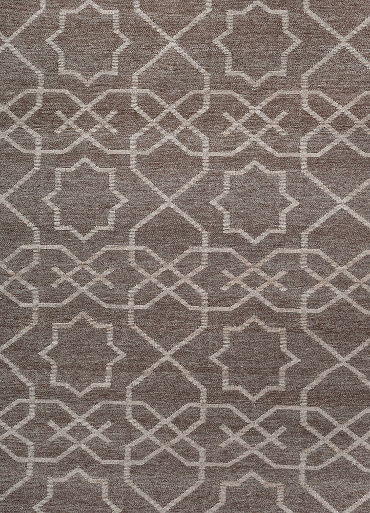 indusbar grey and black wool flat weaves Rug - CloseUp