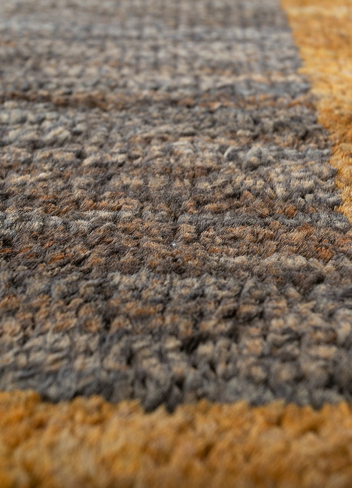 hula beige and brown jute and hemp hand knotted Rug - CloseUp
