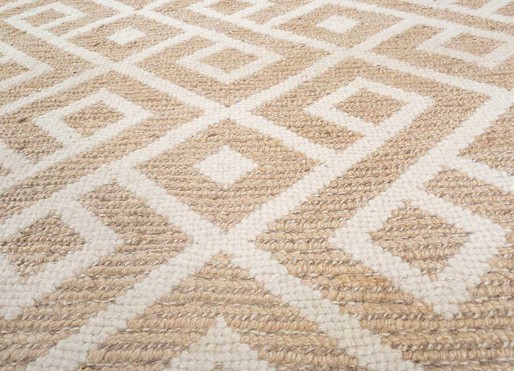 thyme ivory wool hand knotted Rug - CloseUp