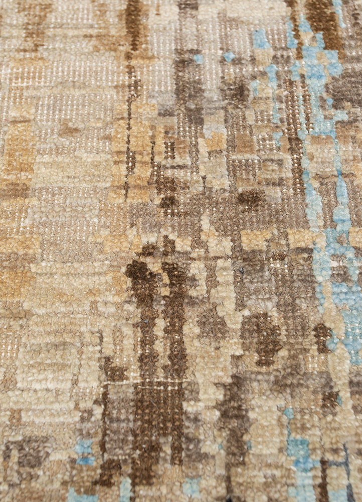 gulmarg blue silk hand knotted Rug - CloseUp gulmarg blue silk hand knotted Rug - CloseUp
