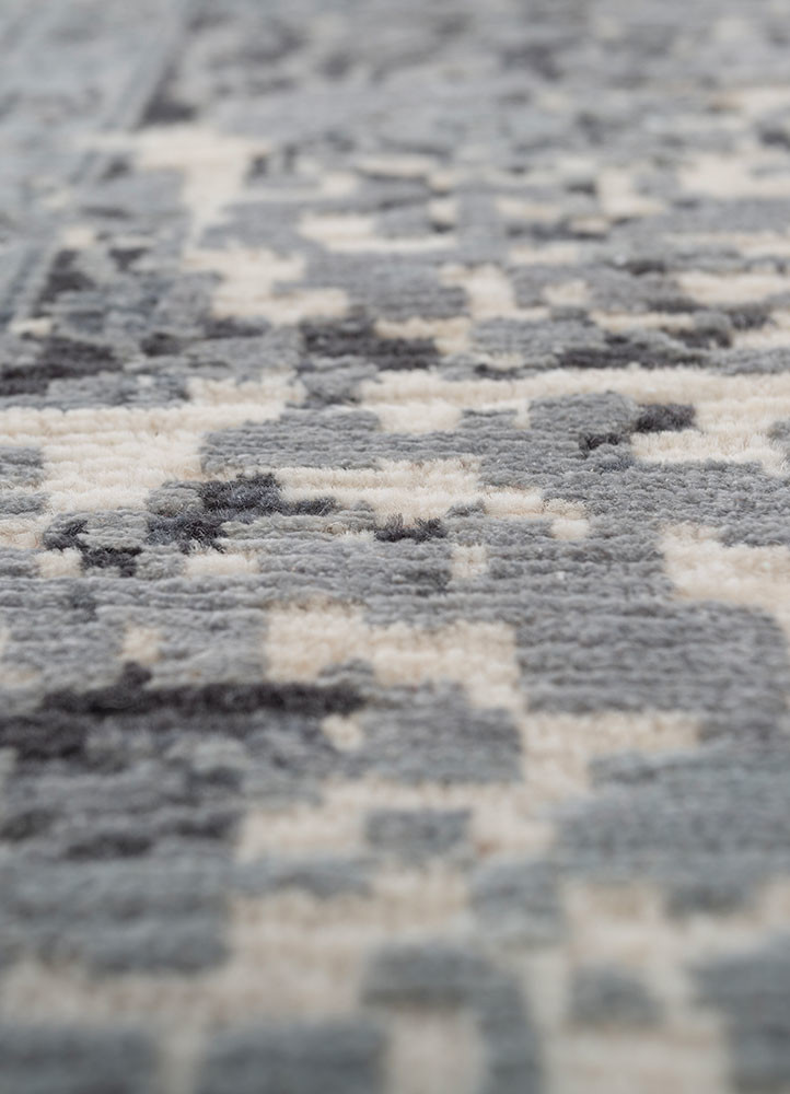 far east blue wool and silk hand knotted Rug - CloseUp far east blue wool and silk hand knotted Rug - CloseUp