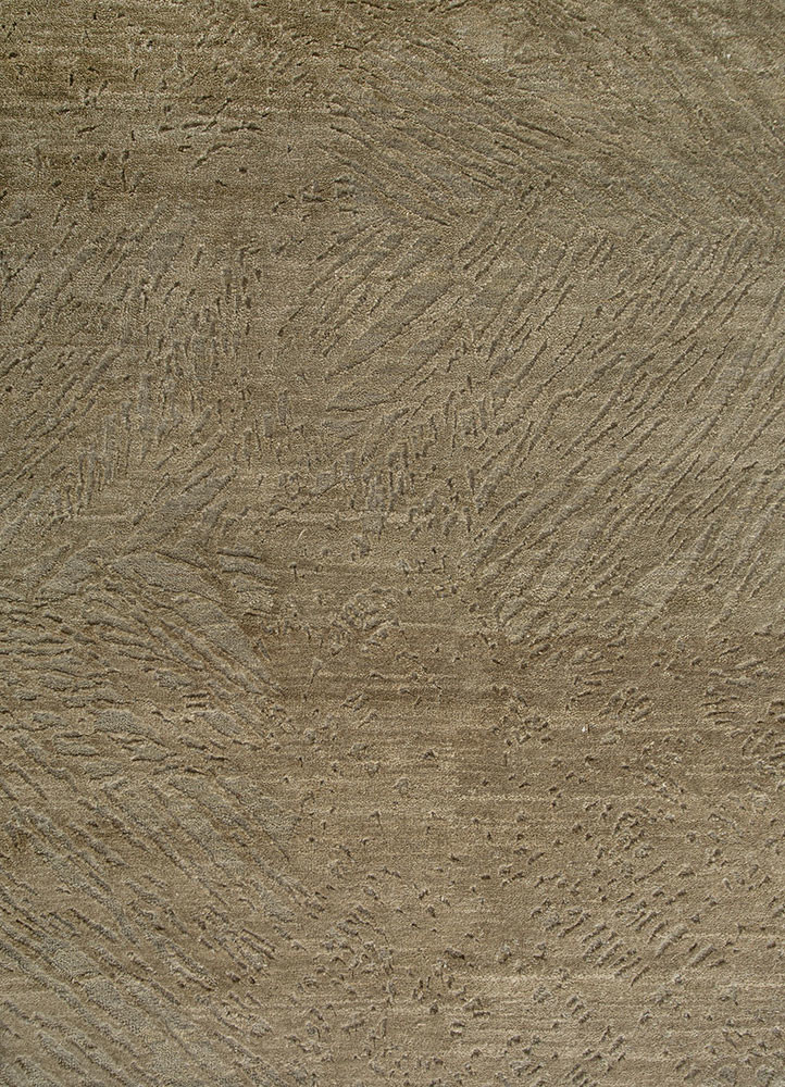 free verse by kavi green wool and silk hand knotted Rug - CloseUp