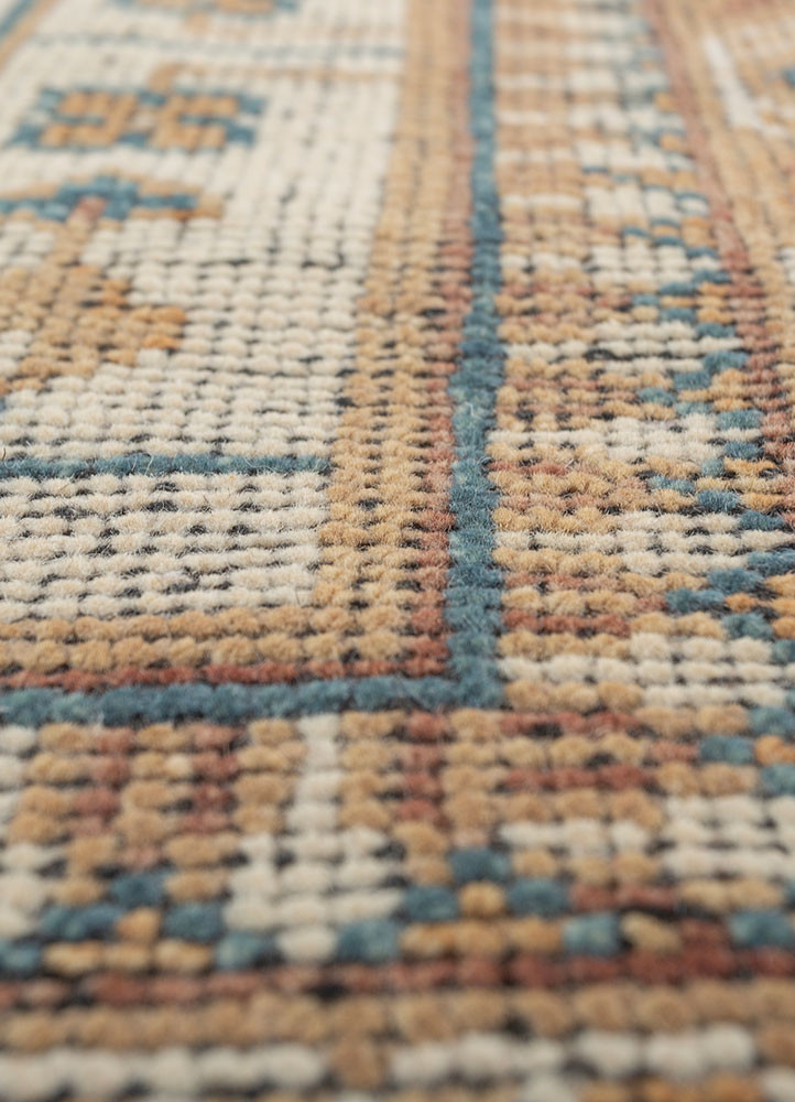 erbe ivory wool hand knotted Rug - CloseUp erbe ivory wool hand knotted Rug - CloseUp