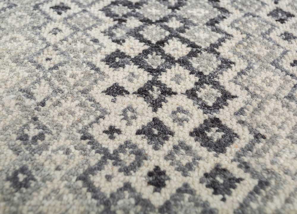 kairos blue wool hand knotted Rug - CloseUp