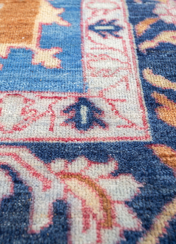 savana blue wool hand knotted Rug - CloseUp savana blue wool hand knotted Rug - CloseUp
