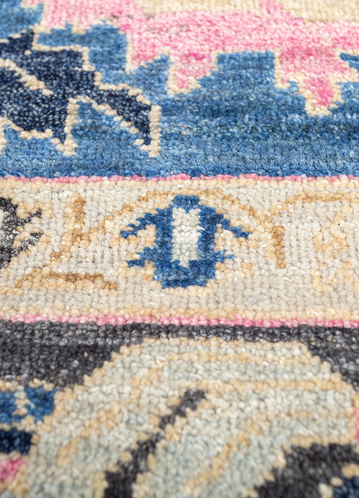 savana blue wool hand knotted Rug - CloseUp savana blue wool hand knotted Rug - CloseUp