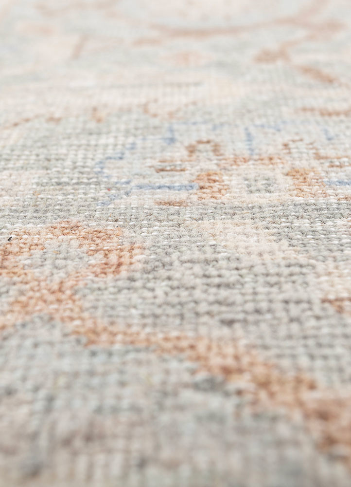 erbe blue wool hand knotted Rug - CloseUp erbe blue wool hand knotted Rug - CloseUp