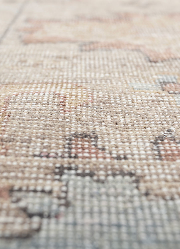 cyanna beige and brown wool hand knotted Rug - CloseUp cyanna beige and brown wool hand knotted Rug - CloseUp