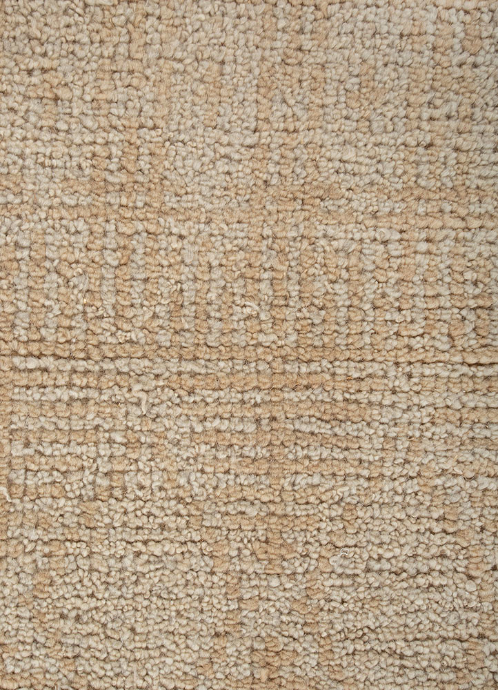thyme beige and brown wool hand knotted Rug - CloseUp thyme beige and brown wool hand knotted Rug - CloseUp