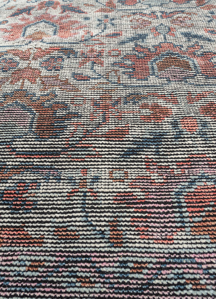 viscaya red and orange wool hand knotted Rug - CloseUp viscaya red and orange wool hand knotted Rug - CloseUp