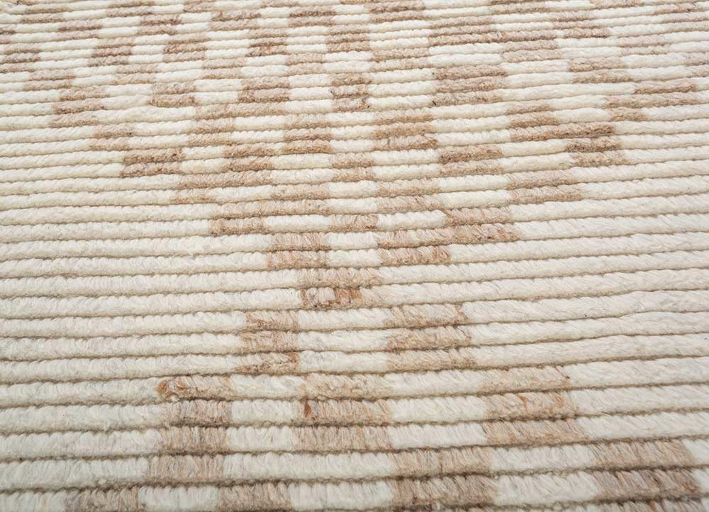thyme ivory wool hand knotted Rug - CloseUp
