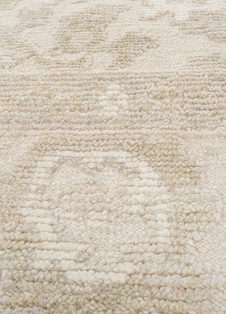 cyanna ivory wool hand knotted Rug - CloseUp