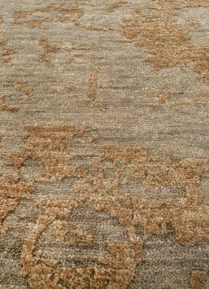 erbe green wool hand knotted Rug - CloseUp erbe green wool hand knotted Rug - CloseUp