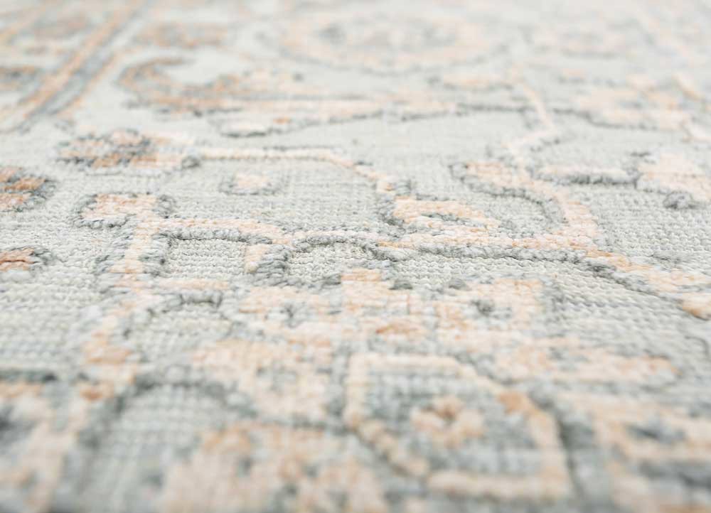 far east blue wool and viscose hand knotted Rug - CloseUp far east blue wool and viscose hand knotted Rug - CloseUp