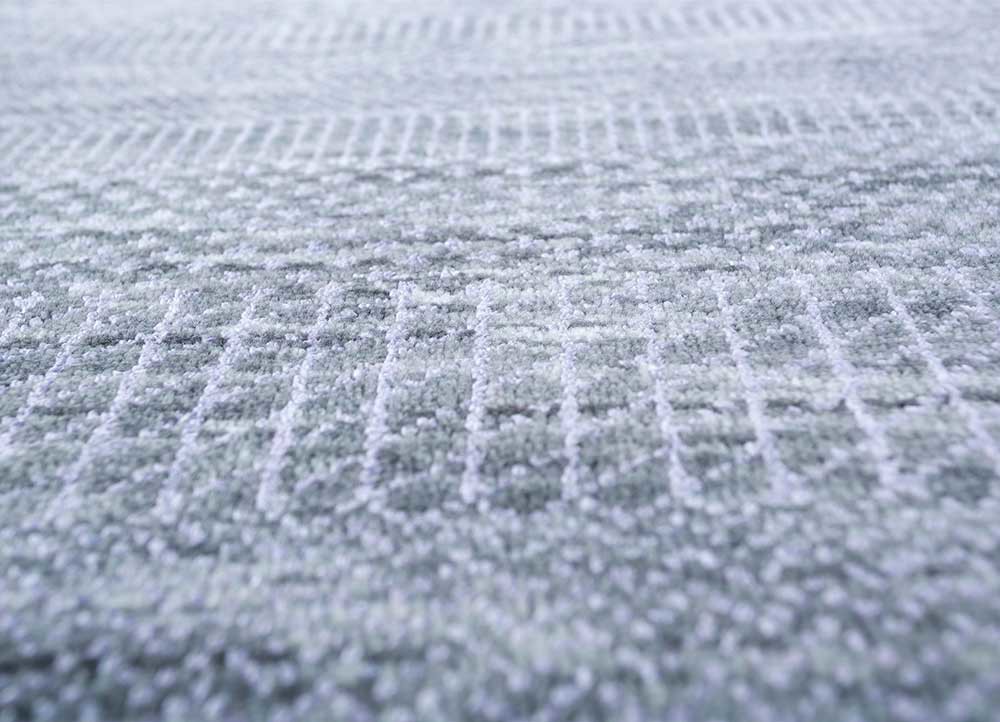 kairos grey and black wool and viscose hand knotted Rug - CloseUp