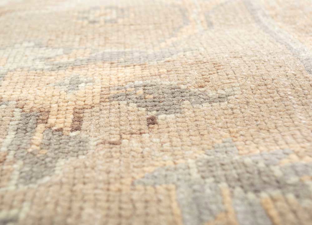 cyanna green wool and viscose hand knotted Rug - CloseUp