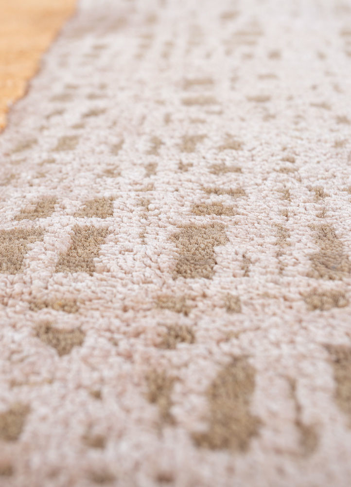 aakar by kavi beige and brown wool and silk hand knotted Rug - CloseUp