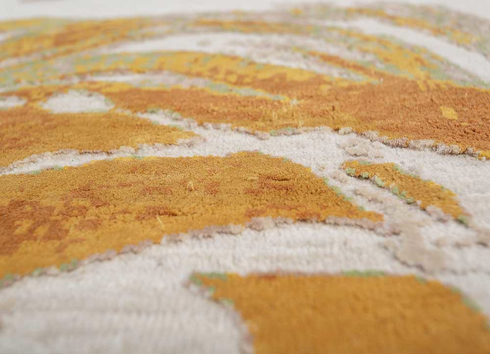 reverie japonaise ivory wool and silk hand knotted Rug - CloseUp reverie japonaise ivory wool and silk hand knotted Rug - CloseUp