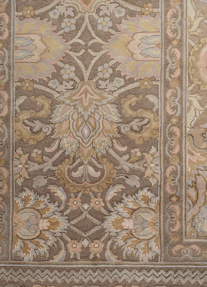 aurora ivory wool and silk hand knotted Rug - CloseUp aurora ivory wool and silk hand knotted Rug - CloseUp