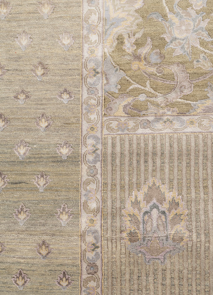 aprezo green wool and silk hand knotted Rug - CloseUp aprezo green wool and silk hand knotted Rug - CloseUp