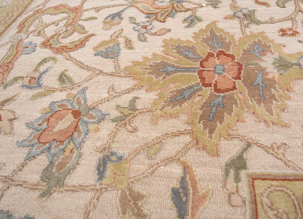far east red and orange wool and silk hand knotted Rug - CloseUp far east red and orange wool and silk hand knotted Rug - CloseUp