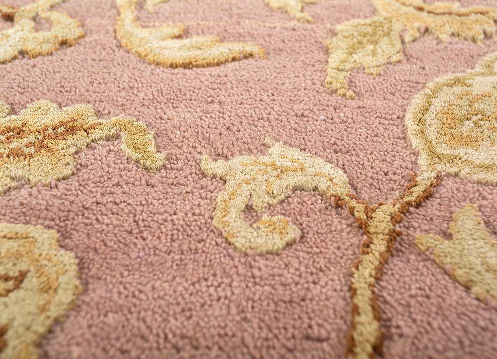 aurora pink and purple wool and silk hand knotted Rug - CloseUp aurora pink and purple wool and silk hand knotted Rug - CloseUp