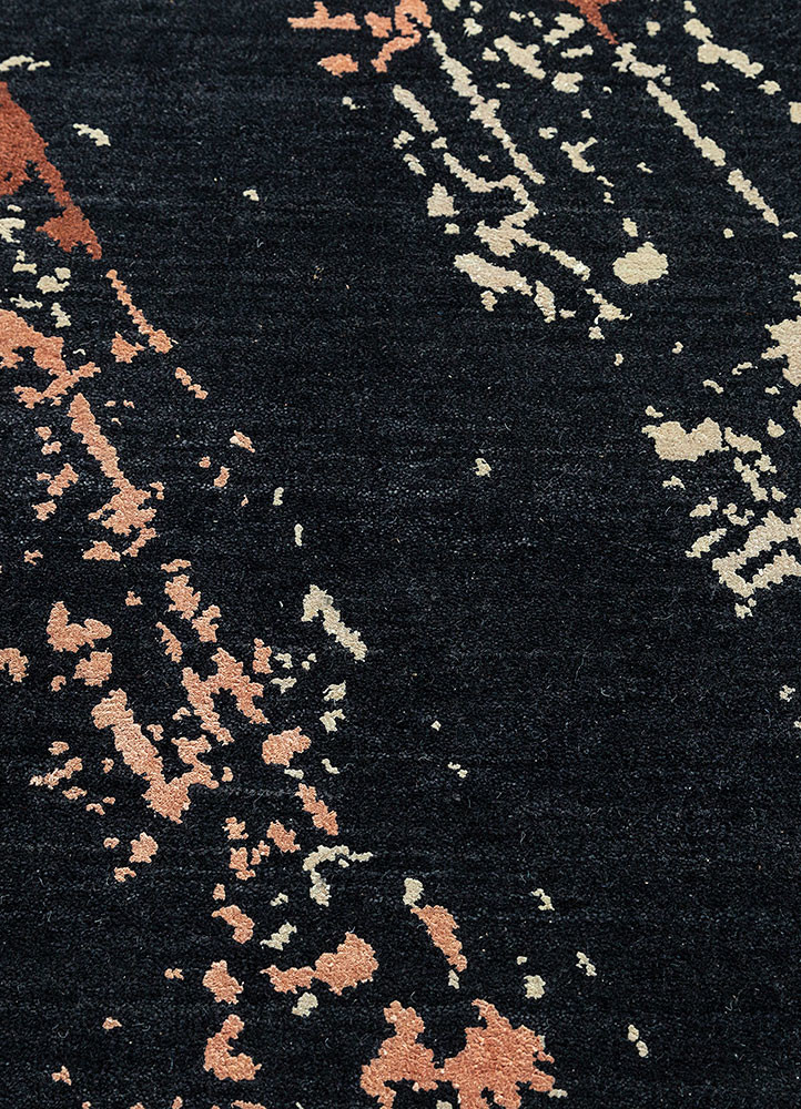 uvenuti blue wool and silk hand knotted Rug - CloseUp uvenuti blue wool and silk hand knotted Rug - CloseUp