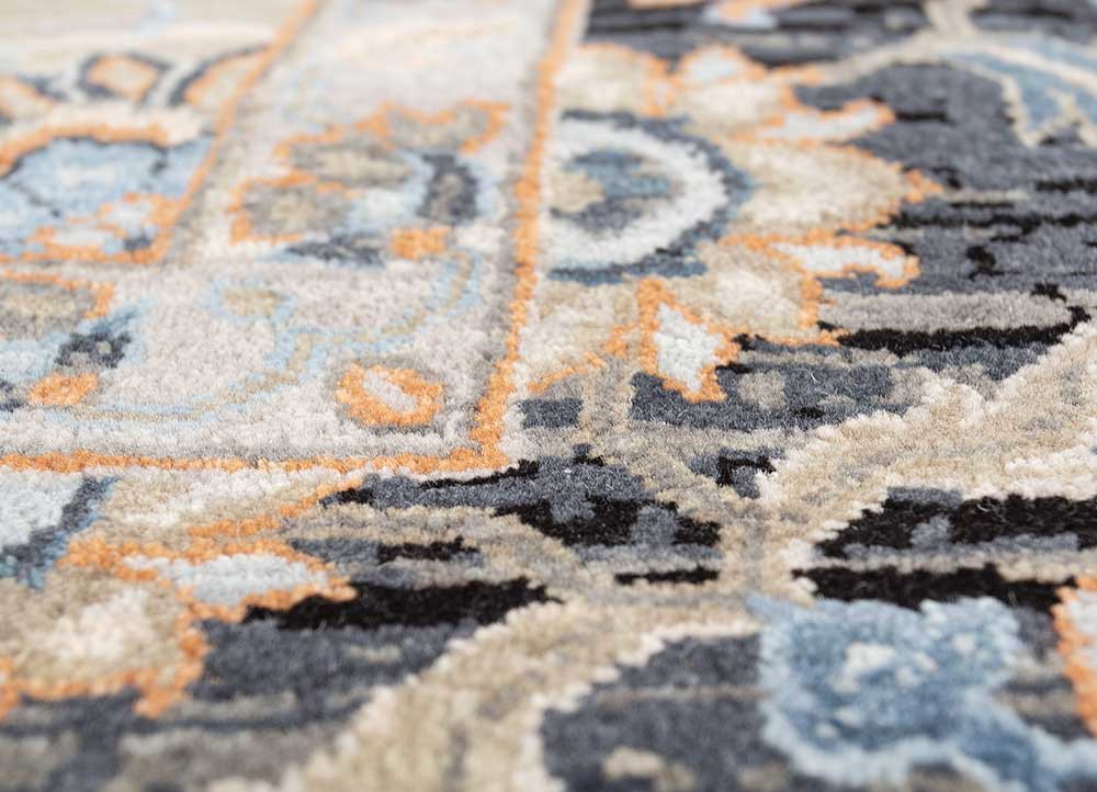 gulnar beige and brown wool hand knotted Rug - CloseUp gulnar beige and brown wool hand knotted Rug - CloseUp