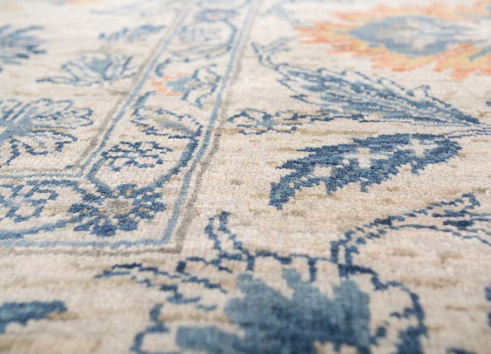 gulnar ivory wool hand knotted Rug - CloseUp gulnar ivory wool hand knotted Rug - CloseUp