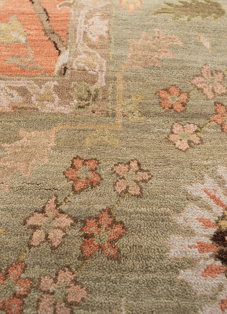 cyanna red and orange wool hand knotted Rug - CloseUp cyanna red and orange wool hand knotted Rug - CloseUp