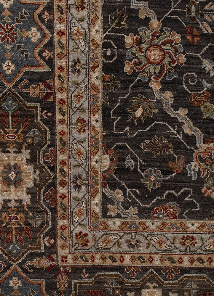 cyanna grey and black wool hand knotted Rug - CloseUp cyanna grey and black wool hand knotted Rug - CloseUp