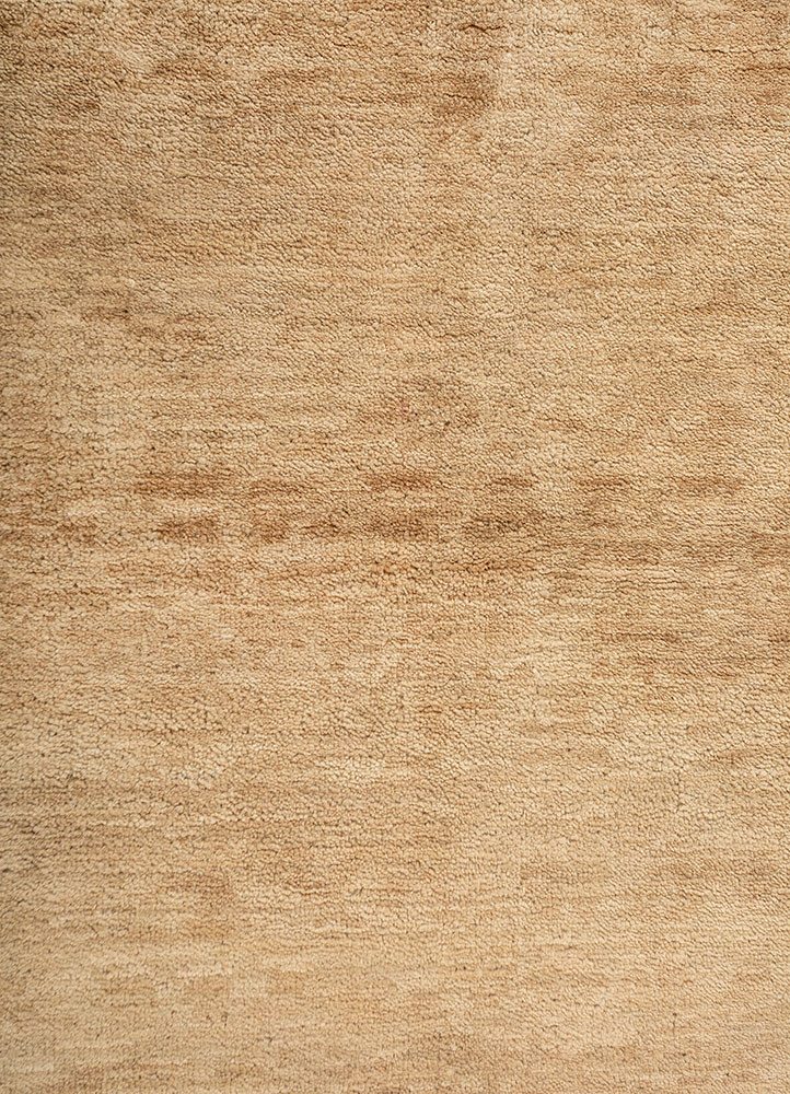 pansy beige and brown wool hand knotted Rug - CloseUp