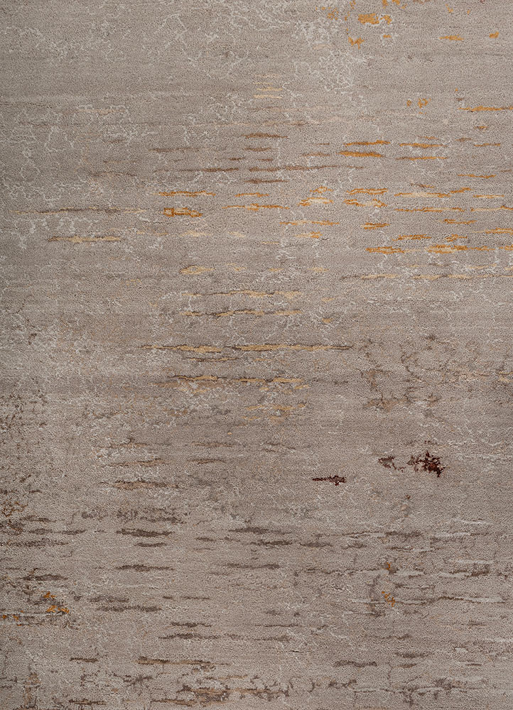 unstring by kavi grey and black wool and bamboo silk hand knotted Rug - CloseUp unstring by kavi grey and black wool and bamboo silk hand knotted Rug - CloseUp
