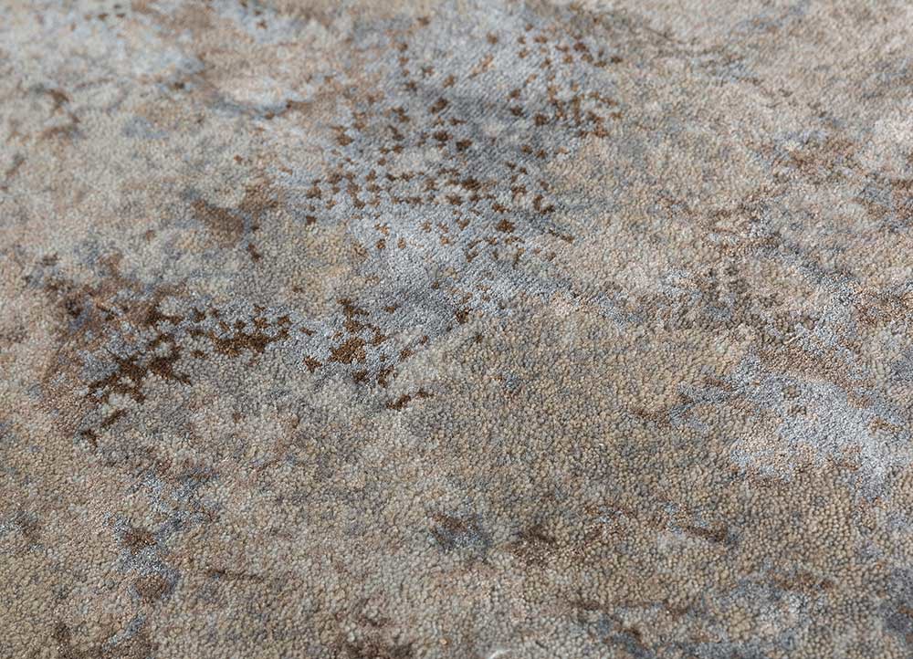 unstring by kavi beige and brown wool and bamboo silk hand knotted Rug - CloseUp unstring by kavi beige and brown wool and bamboo silk hand knotted Rug - CloseUp