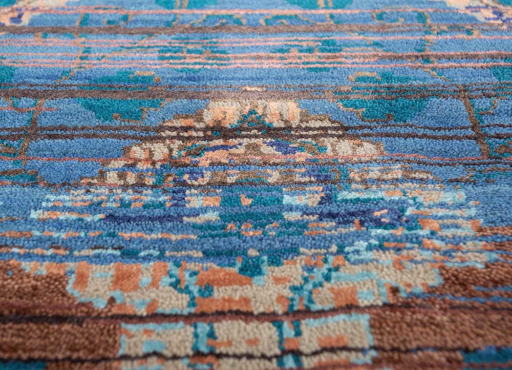 viscaya blue wool and bamboo silk hand knotted Rug - CloseUp viscaya blue wool and bamboo silk hand knotted Rug - CloseUp