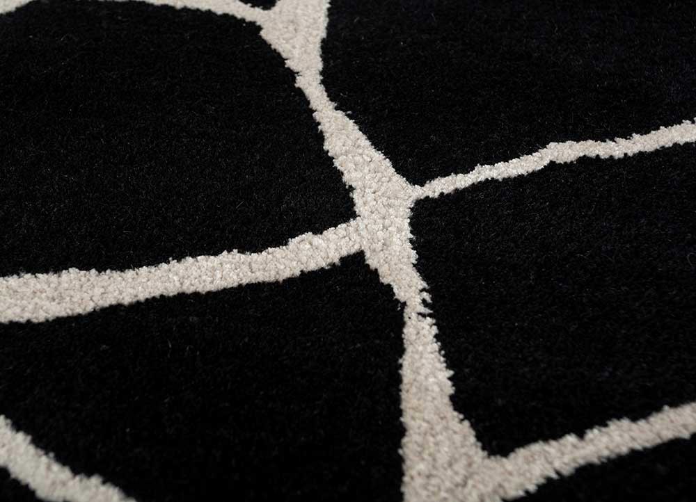 contour grey and black wool and viscose hand tufted Rug - CloseUp