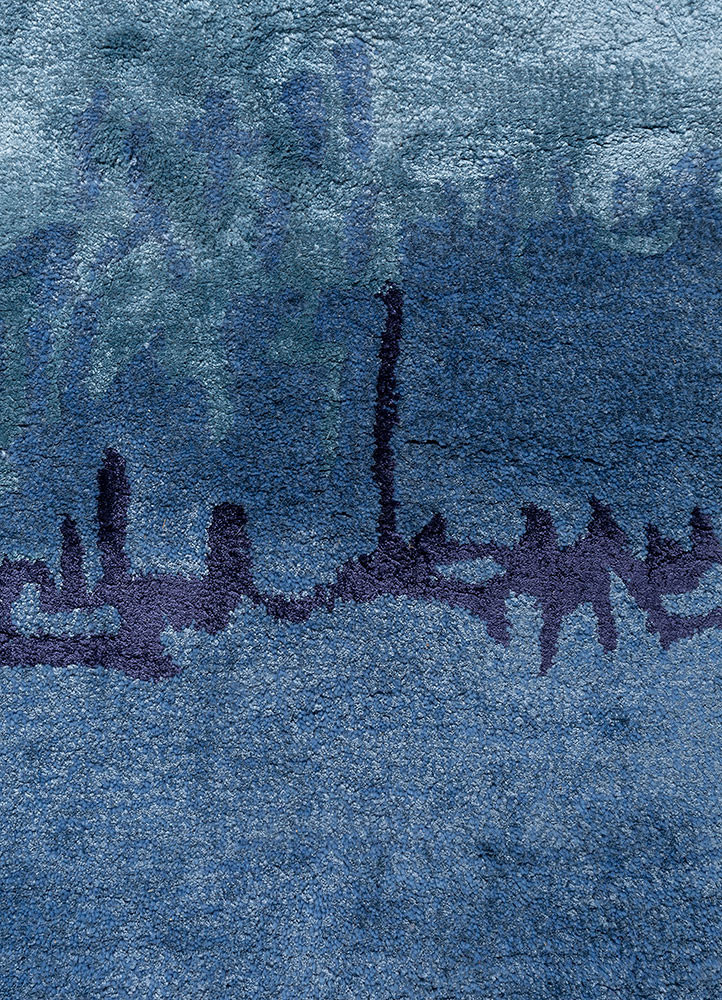 genesis blue wool and viscose hand tufted Rug - CloseUp genesis blue wool and viscose hand tufted Rug - CloseUp