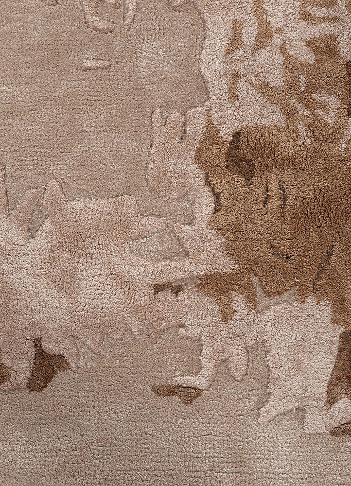 genesis beige and brown wool and viscose hand tufted Rug - CloseUp genesis beige and brown wool and viscose hand tufted Rug - CloseUp