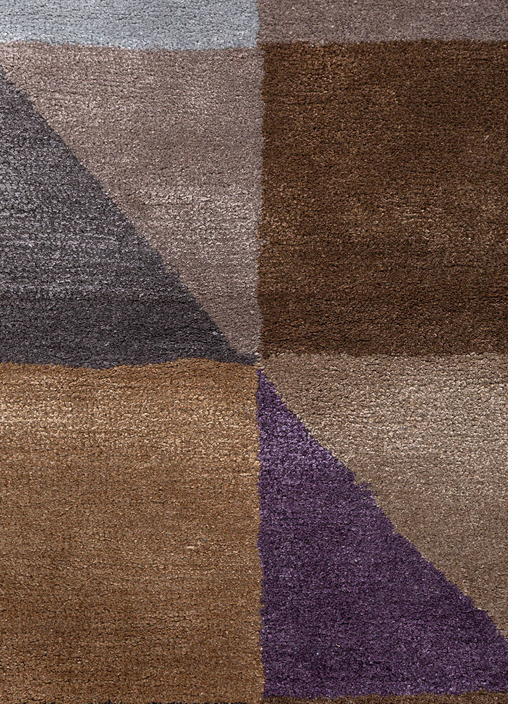 acar grey and black wool and viscose hand tufted Rug - CloseUp