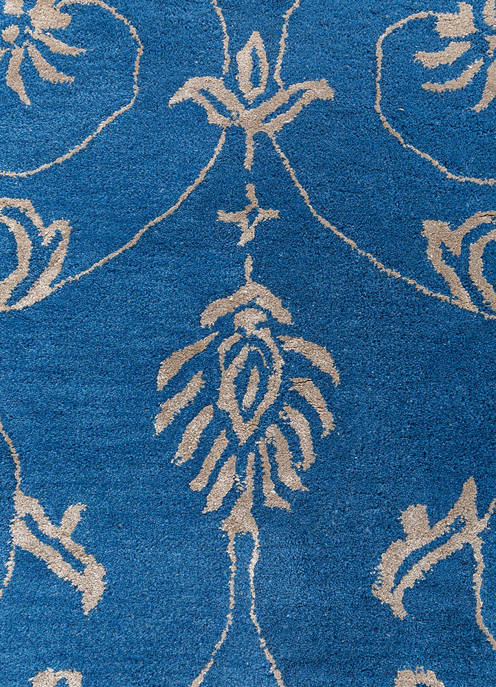 imara blue wool and viscose hand tufted Rug - CloseUp imara blue wool and viscose hand tufted Rug - CloseUp