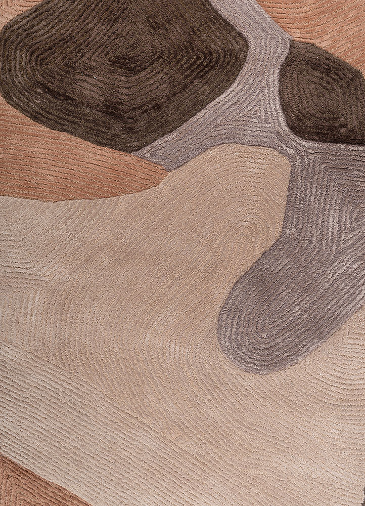 joy red and orange wool and viscose hand tufted Rug - CloseUp